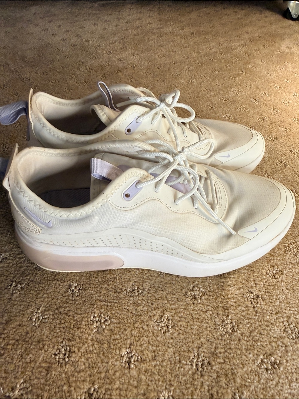 Nike Women's Athletic Sneakers in Cream and Light Pink